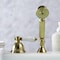 Kingston Brass KSK3357PLTR Deck Mount Hand Shower with Diverter for Roman Tub Faucet, Brushed Brass KSK3357PLTR - alternate 4